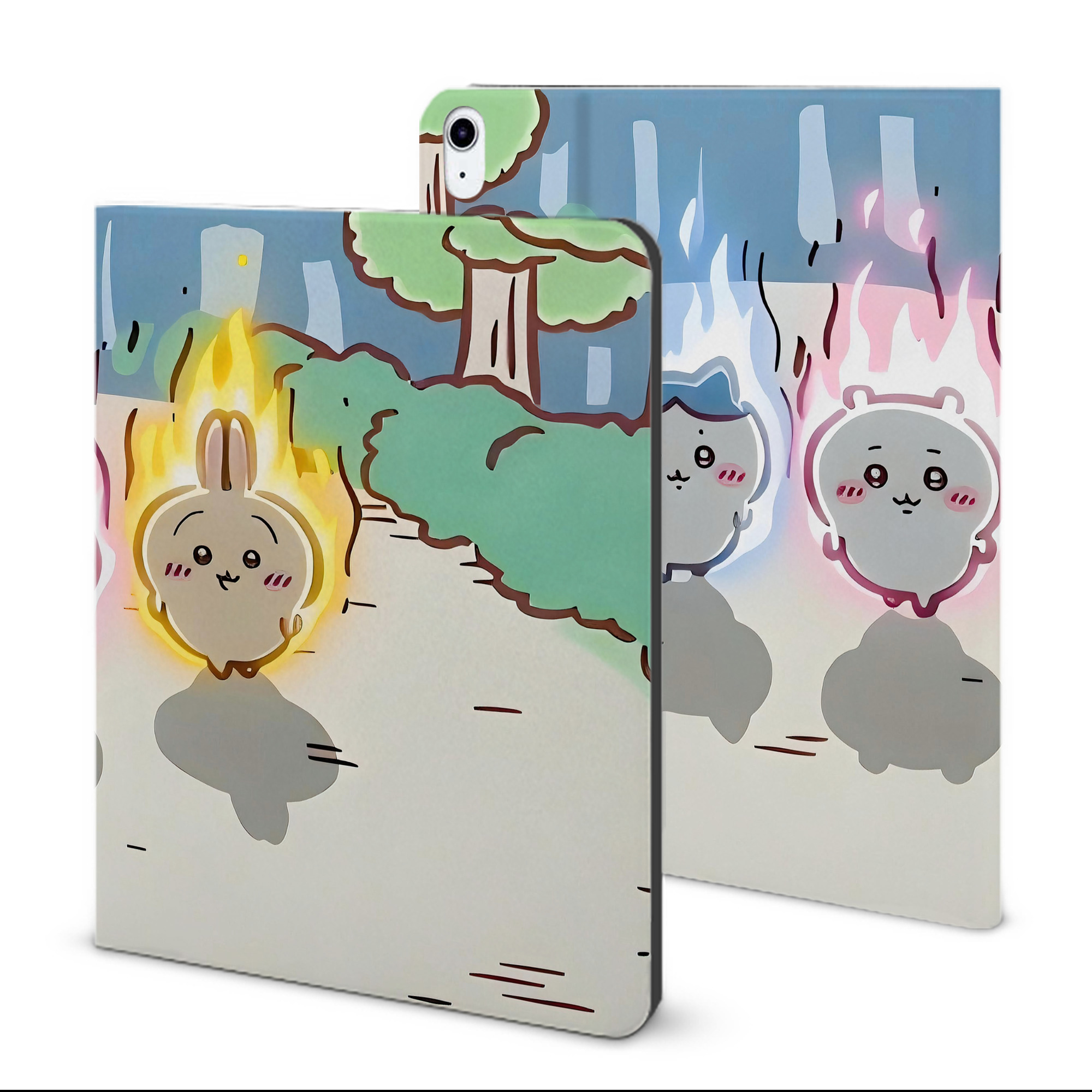 （画像用） ちいかわ Chii-kawa IPad ケース ブック型 PUレザー TPU 耐衝撃 軽量 薄型 ペン収納なし 全面保護 IPad 各モデル対応